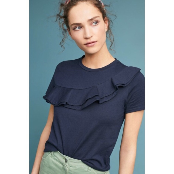 NWT Anthropologie Atlantis Ruffled Tee - Picture 3 of 3